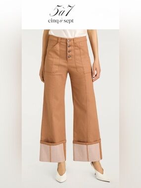 Cinq à Sept Cuffed Benji Pants Size 6‎ EUC Designer Quiet Luxury Denim Capsule